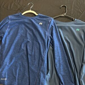 Russell Athletic Navy and Slate Long Sleeve Shirts